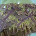 bohemian vintage dusky pink leather mini skirt belt/tutu with lace ruffles....40" to 54" waist