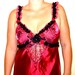 vintage inspired burgundy satin dress with burgundy embroidered lace,roses and vintage motifs...
