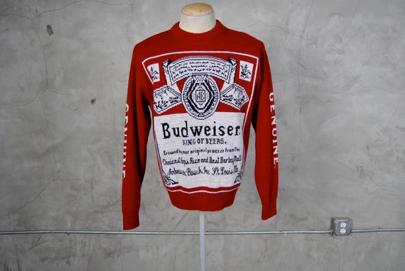 MEN'S vintage budweiser knit sweater large by youngandukraine