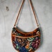 vintage purse, 1980's bohemian printed hobo bag with braided straps