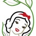 Snow Princess with Vine Machine Applique Embroidery Design, Multiple Sizes