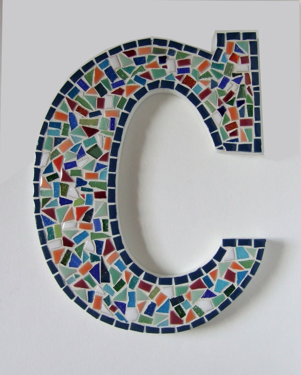 Mosaic Letters by Request. Style: Blue Confetti 9