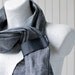 FREE SHIP Linen Scarf With Leather Loop
