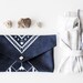 SALE Geometrical Illusion Printed Leather Pouch Navy Blue
