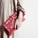 Tribal Pattern Leather Suede Red with White No. LP-201