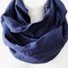 BIG SALE Cotton Woven Stripes Loop circle Scarf Navy Blue infinity