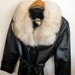 Vintage Black Leather Fox Fur Jacket