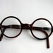 Antique Round Brown Lucite or Bakelite Art Deco Era Glasses 1930s