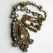 RESERVED Antique Clear Rhinestones Pearl and Brass Large Edwardian Necklace Pendant 1920s ...