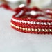 Red Single Wrap Bracelet Sterling Silver and 24k Gold Plate