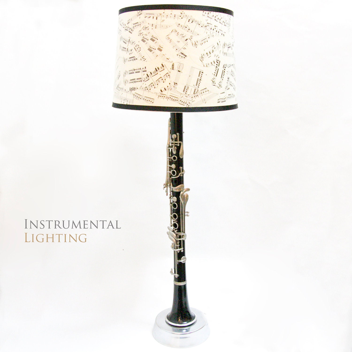 Items similar to Lamp & Sheet Music Lamp Shade satin nickel