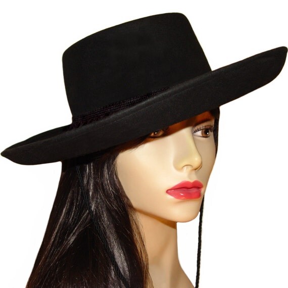 Black Hat Bloomingdale's Bolero Style Black Fringe