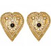 Ugo Correani Earrings, For Les Bernard, Large Heart Shaped Rhinestone Clip Earrings, Signed, 1980s