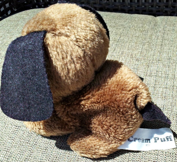 Vintage 70s Stuffed Dog Cream Puff