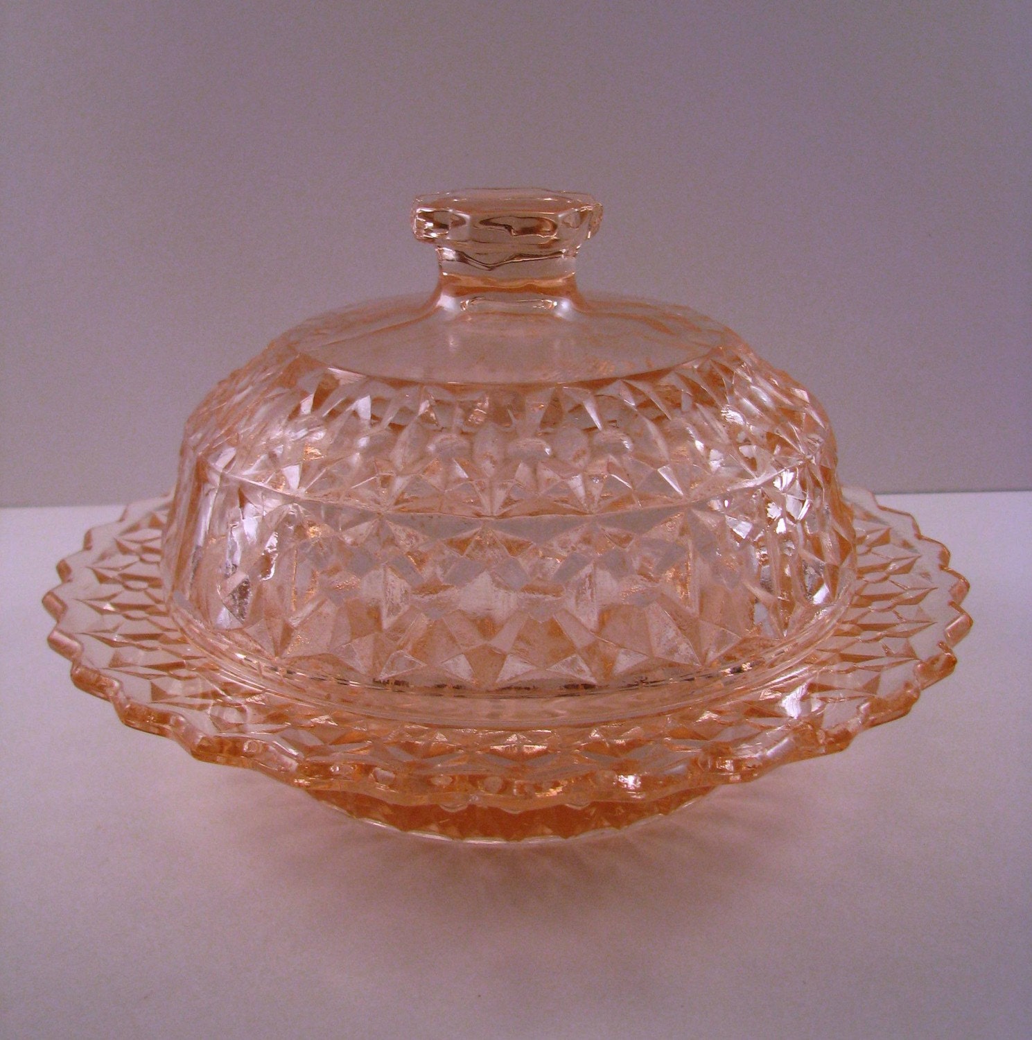 Pink Depression Glass Holiday Button and Bows