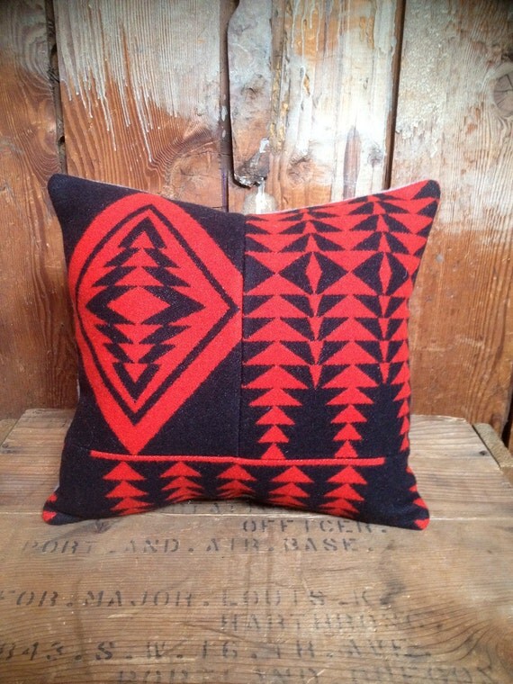 Items similar to SALE Native American Blanket Throw Pillow, Pendleton