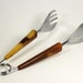Hostess Marbled Bakelite Salad Tongs Amber and Brown