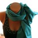 Beautiful Victorian Elegant and retro handmade in Cotton Satin in Jade ,Tropical rain forest color ...Scarf ....Shawl