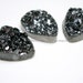 One Bright Metallic Black Sparkling Druzy Tear Drop Cabochon 16 x 12mm