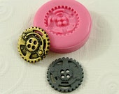 Steampunk Gear Button Flexible Silicone Mold/Mould (23mm) for Crafts, Jewelry, Scrapbooking, (resin, pmc, polymer clay) (249)