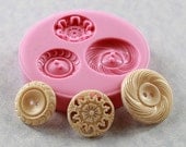 Vintage Button Mold Flexible Silicone Mold/Mould for Crafts, Jewelry, (chocolate, fondant, candy, resin, pmc, polymer clay) (288)