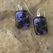 Black and Purple Fused Dichroic Glass Earrings