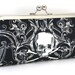 Skull Clutch Handbag - Gothic Black and White Evening Bag - Day of the Dead Purse - Rockabilly - Tattoo Purse