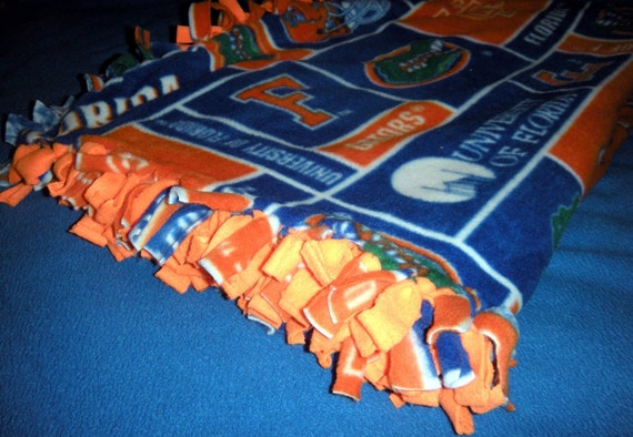 Florida Gators Football Anti Pill Fleece Blanket With Crochet