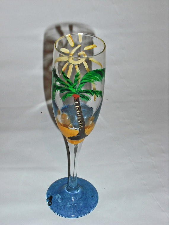 Life's A Beach champagne flutes