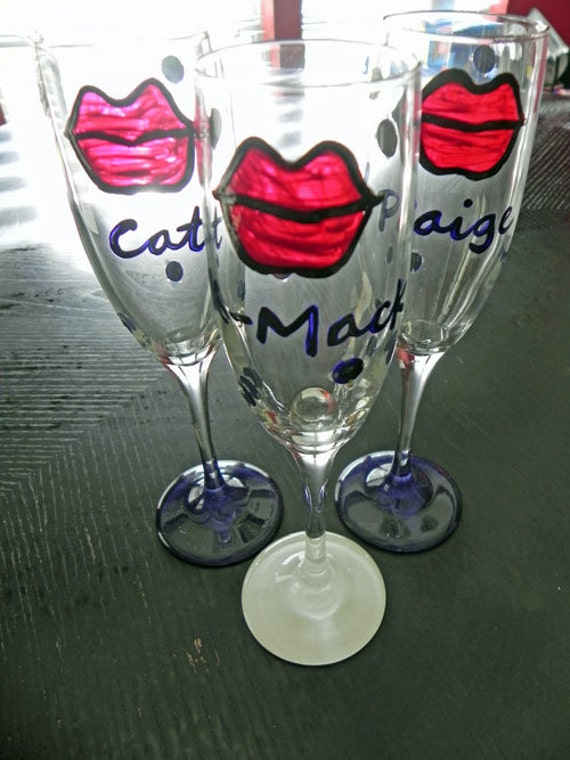 Kiss The Bride champagne flutes