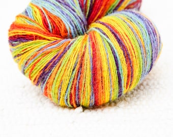 KAUNI 1 ply Lace Weight Kauni Wool Yarn Rainbow 8/1, Mega-Yardage