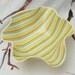 Summery Fused Glass Bowl OCEAN BREEZE Striped with blue brown yellow and green