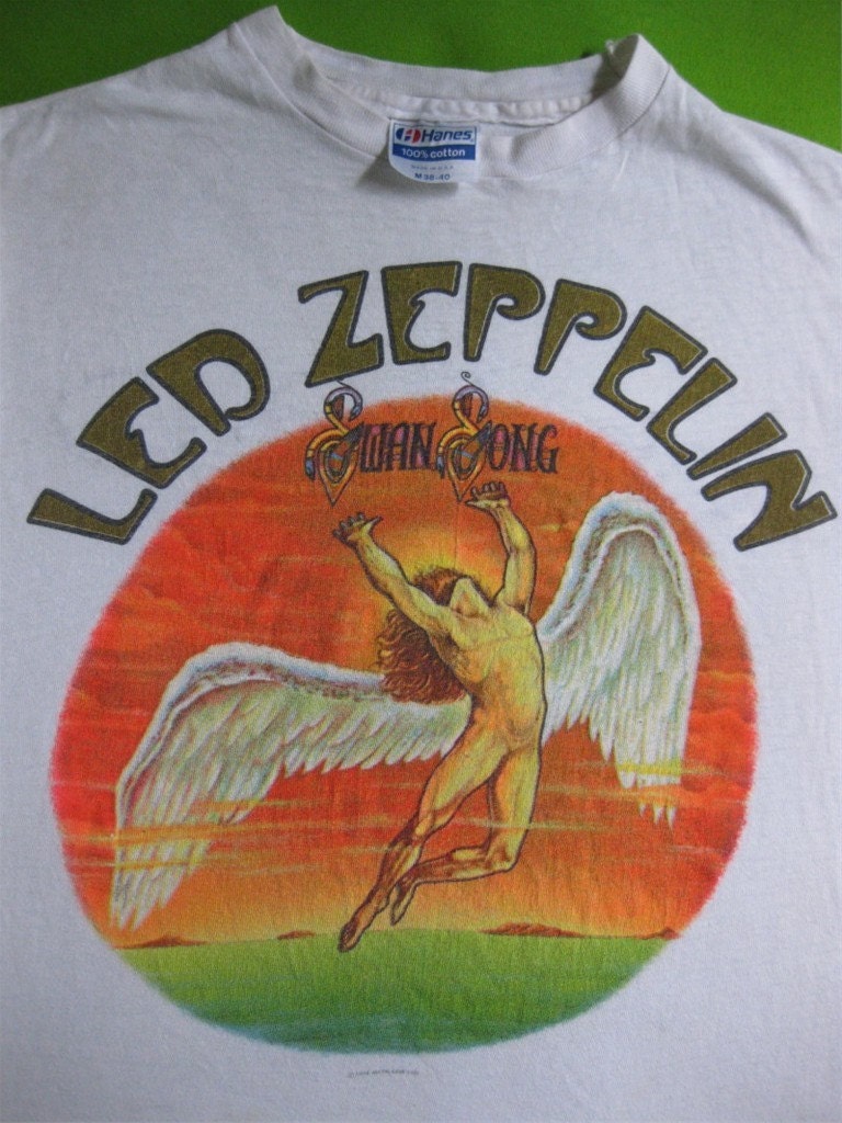 Vintage 1984 LED ZEPPELIN T SHIRT concert tour tee M/S