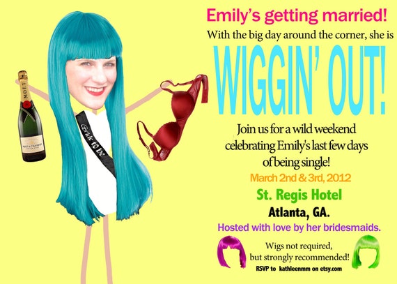 Wig Themed Party Invitations 7