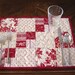 Red & White Quilted Placemats, set of 4
