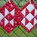 Sweet Tart Quilted Pot Holders (Pair) Red Pink White Valentine Gift Decor
