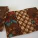 Brown Cotton Business Card Holder Argyle lining (PAIR)