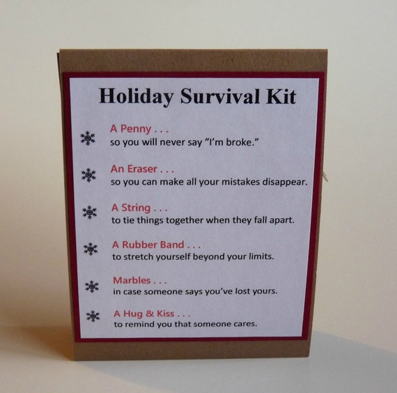 Items similar to Holiday Survival Kit Gift Bag on Etsy Items similar to Holiday Survival Kit Gift Bag on Etsy