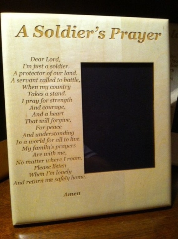 Items similar to Soldier's Prayer 5X7 Frame on Etsy