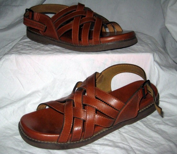 Items similar to Ultimate Jesus Sandals.... Vintage 70's Leather Mens ...