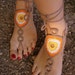 COLORFUL CIRCLES hand crocheted sexy barefoot sandals made from cotton-viscose blend yarn