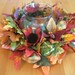 Floral Candle Ring, Fall Centerpiece, Autumn Leaves and Floral Table Arrangement, Thanksgiving Centerpiece
