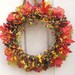 Fall Wreath, Berry Wreath, Leaves and Berries Wreath for Fall Front Door, Autumn Wreath
