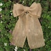 Burlap Wedding Pew Bow Rustic Wedding Decor Burlap Bow Burlap Wedding Decorations Aisle Decoration Church Pew Reception Chair Decoration