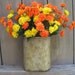 Fall Wreath, Door Wreath Alternative, Floral Wreath, Outdoor Wreath, Orange and Yellow Carnation Floral Arrangement