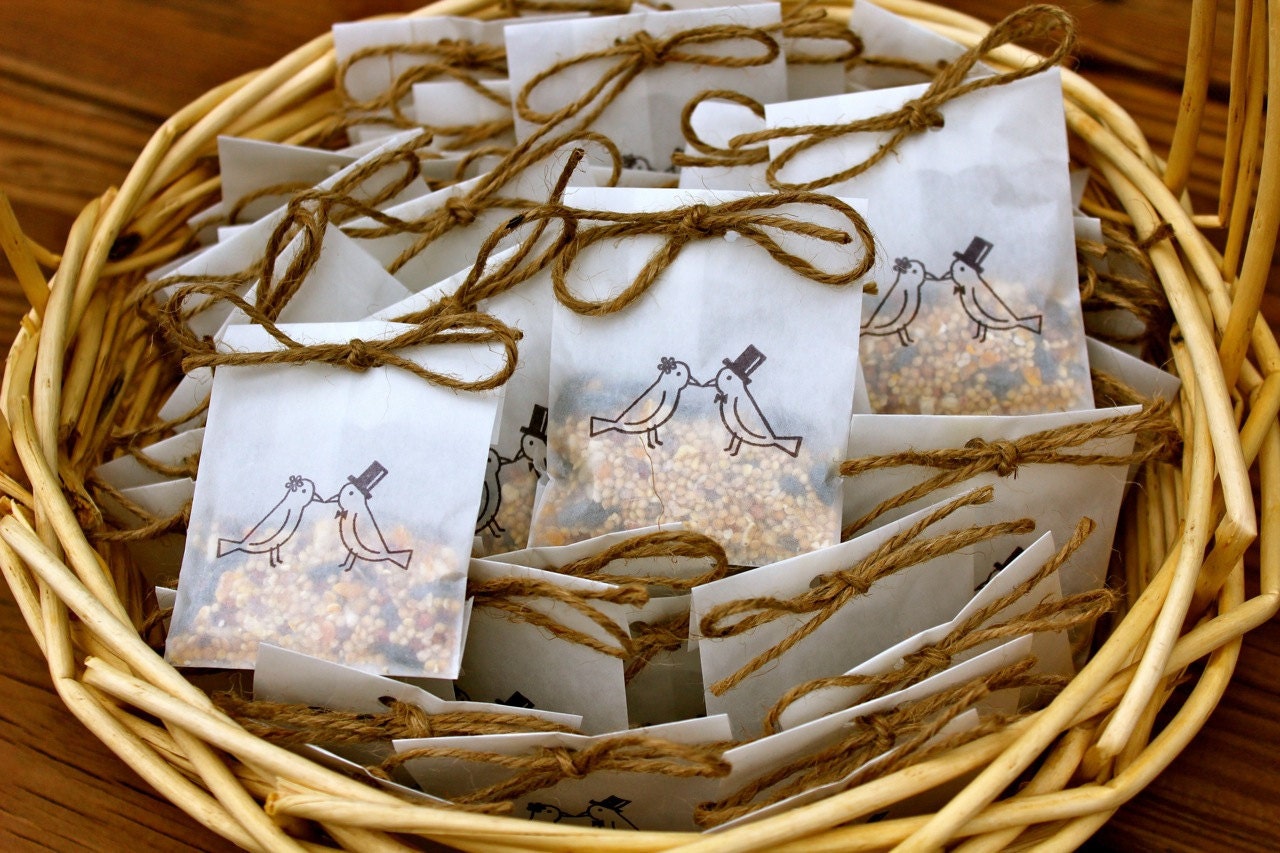 Wedding Bird Seed Send Off Favors Love Birds by JacquelynVaccaro