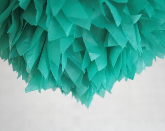 party decoration ... Tissue pom ... emerald green // weddings // birthday party // st.patricks // 2013 color trend