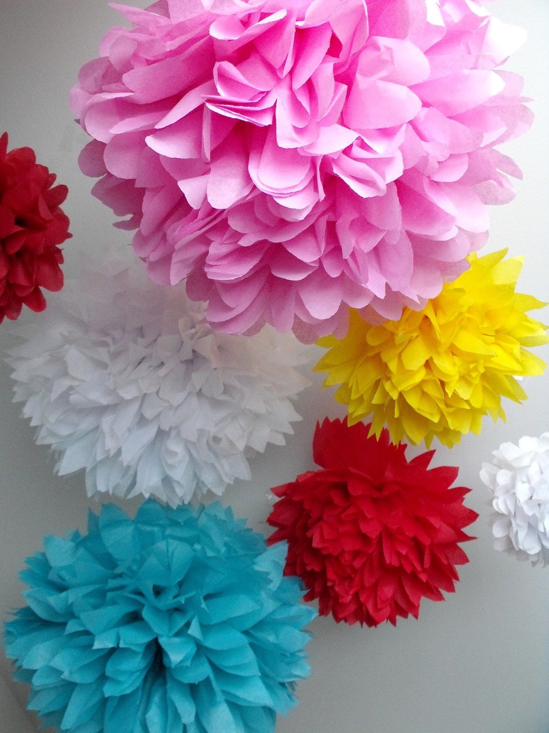 Paper pom poms 40 Poms Pick Your Colors