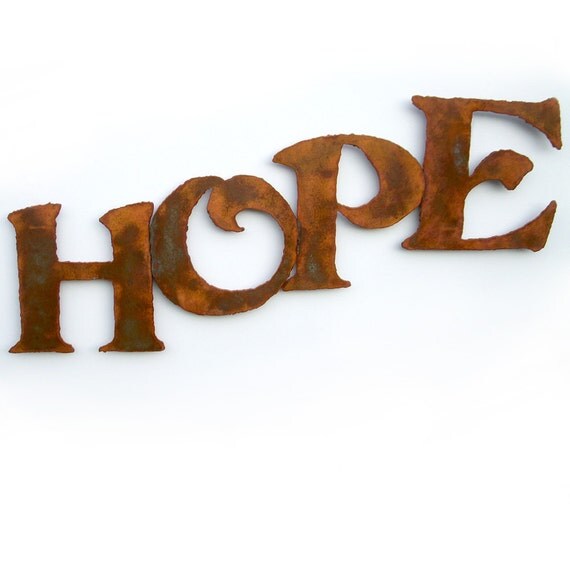 Hope Metal Wall art 27 wide sign choose your color