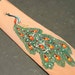 Vintage 50s 60s Skinny Painted Peacock Necktie